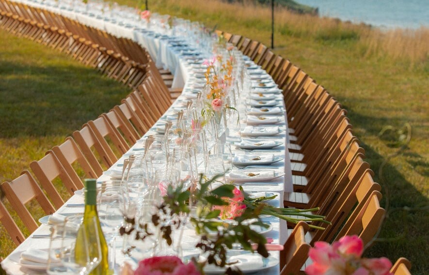 Wonderscape event, long table in the sun
