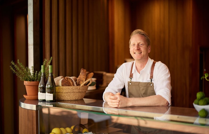 Desktop banner image showing Executive Chef Toby Stuart at Jack's Raw Bar