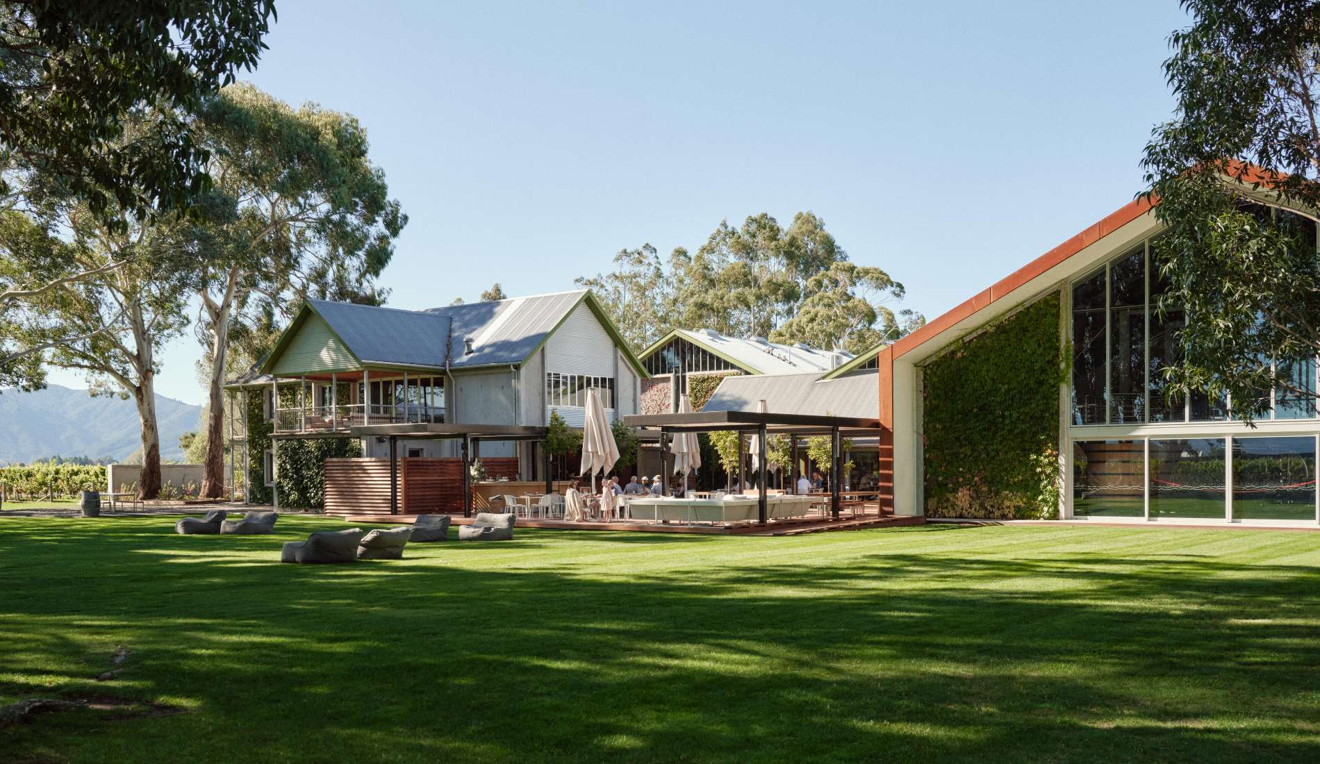 Exterior of Cloudy Bay's Marlborough tasting rooms