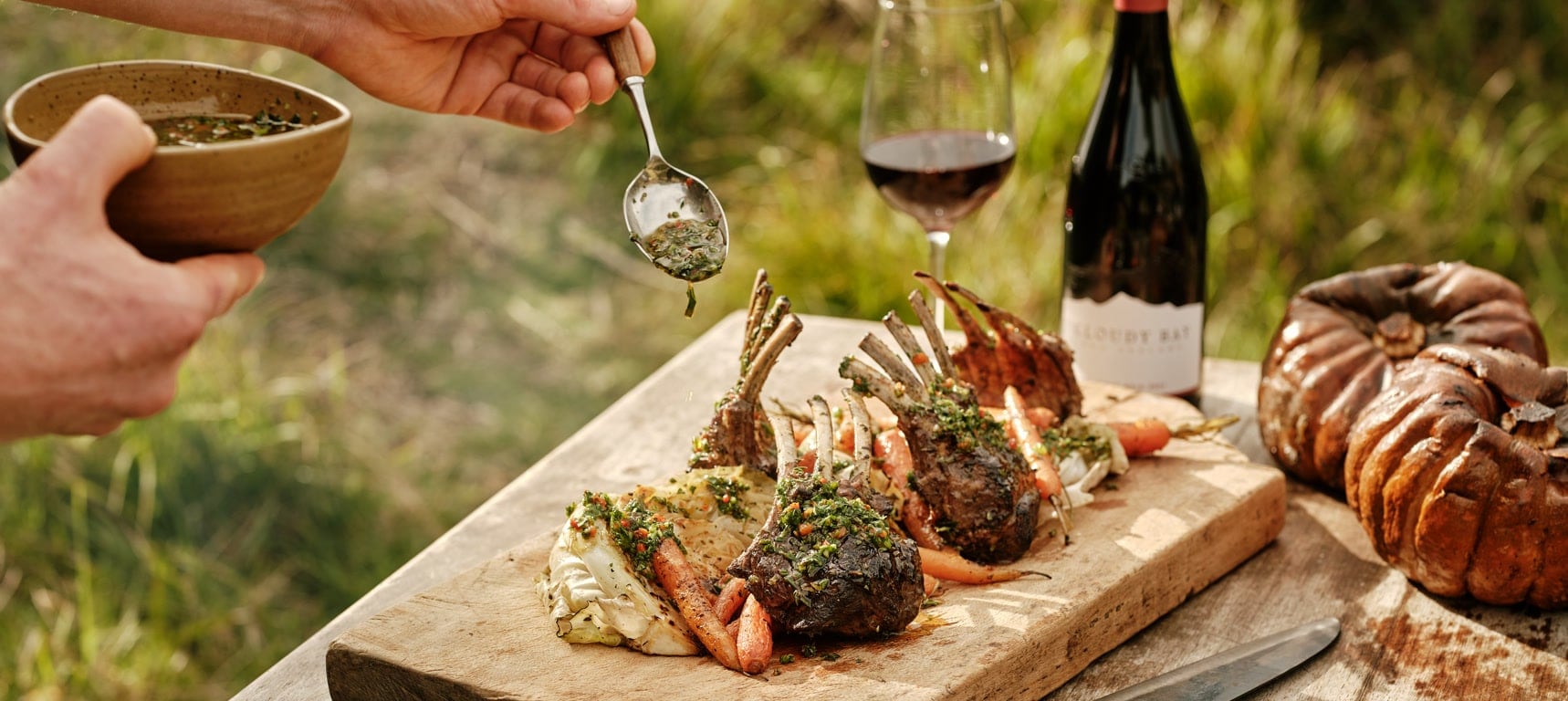lamb racks and pinot noir