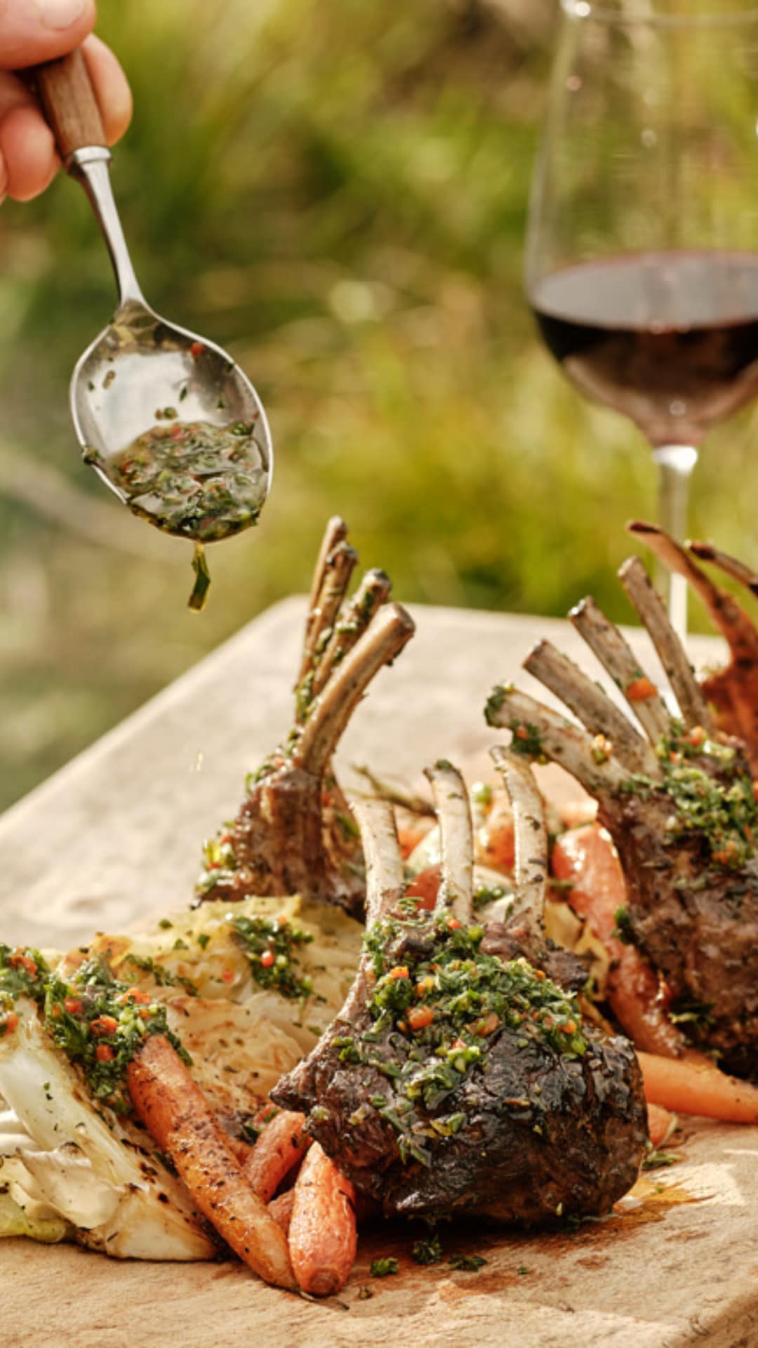 lamb racks being served
