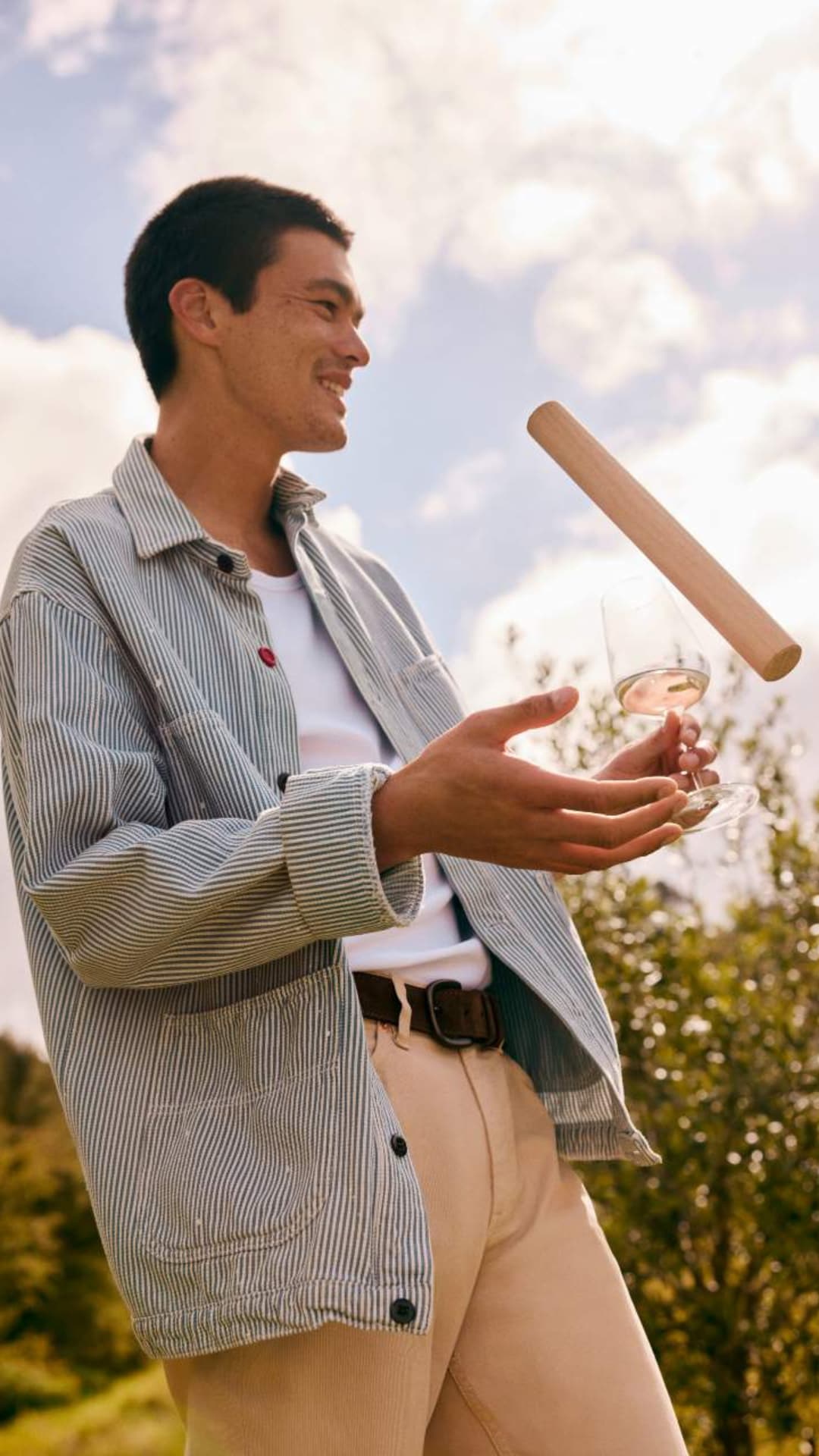 playing kubb on afternoon date