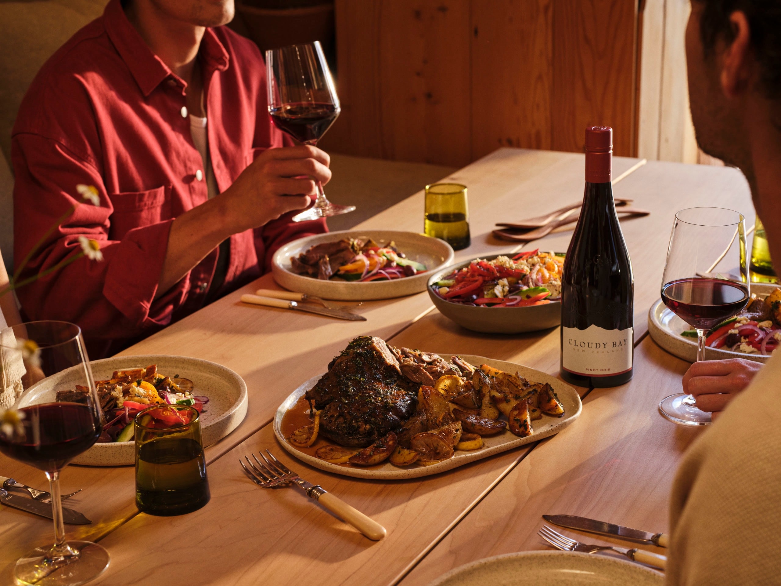 slow roasted lamb on table