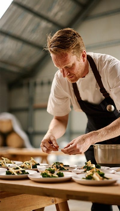 Chef Toby preparing Burra Dish