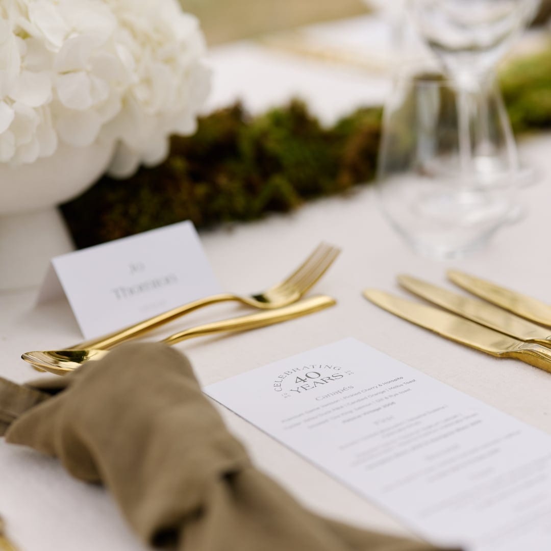 place setting at table