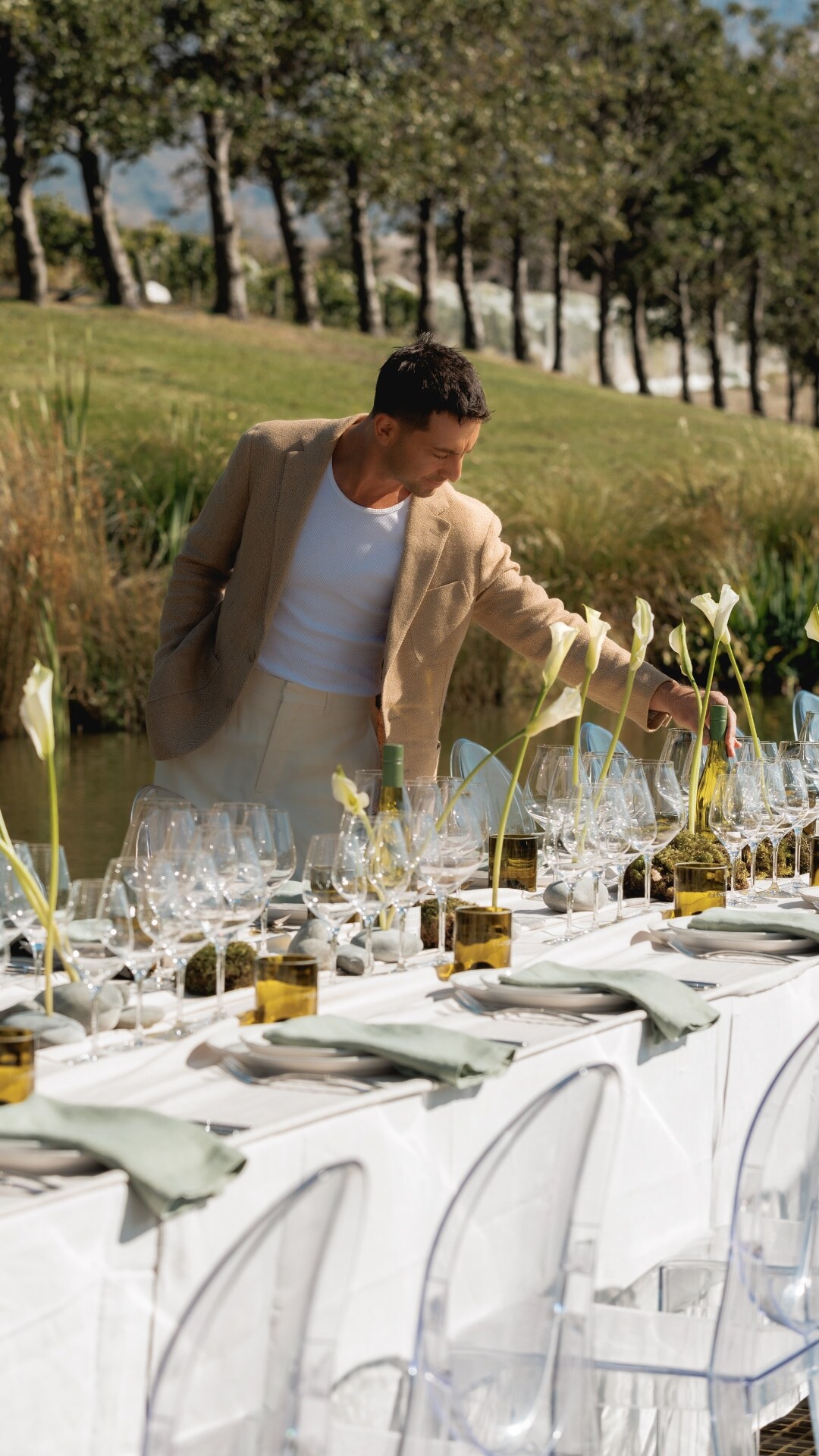 steve setting the table