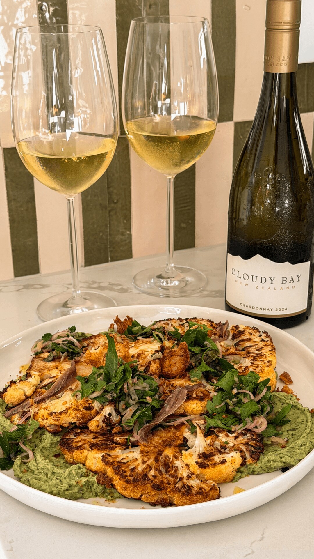 cauliflower with chardonnay