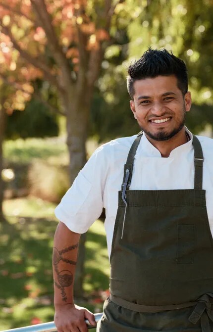Desktop banner image showing Chef Momo at The Shed