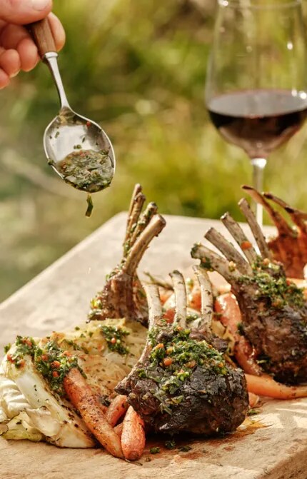 lamb racks and pinot noir